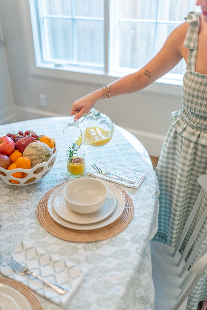 Table Throw - Vara Dogwood, Uniform Blue & Sage