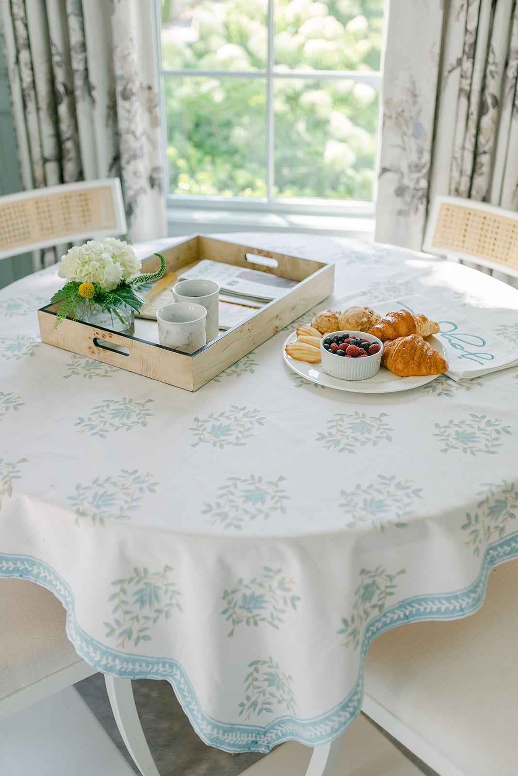 Table Throw - Lotus (Large), Saltwater & Neutral