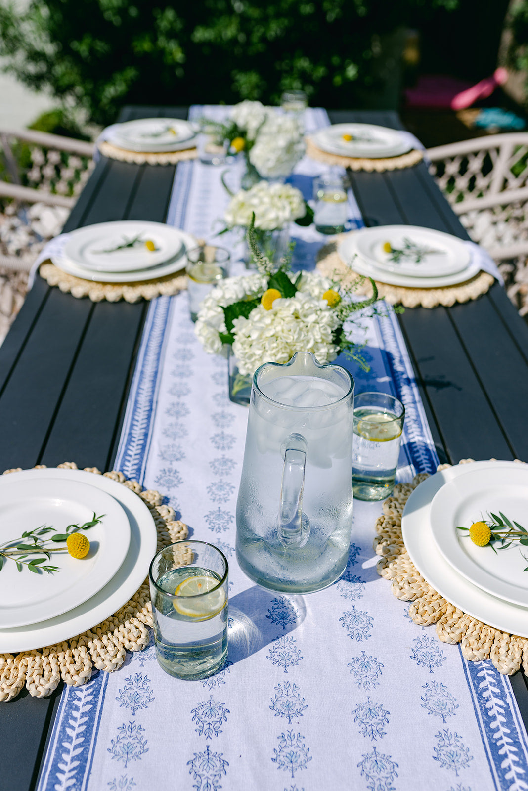 Table Runner - Lotus, Uniform Blue & Navy