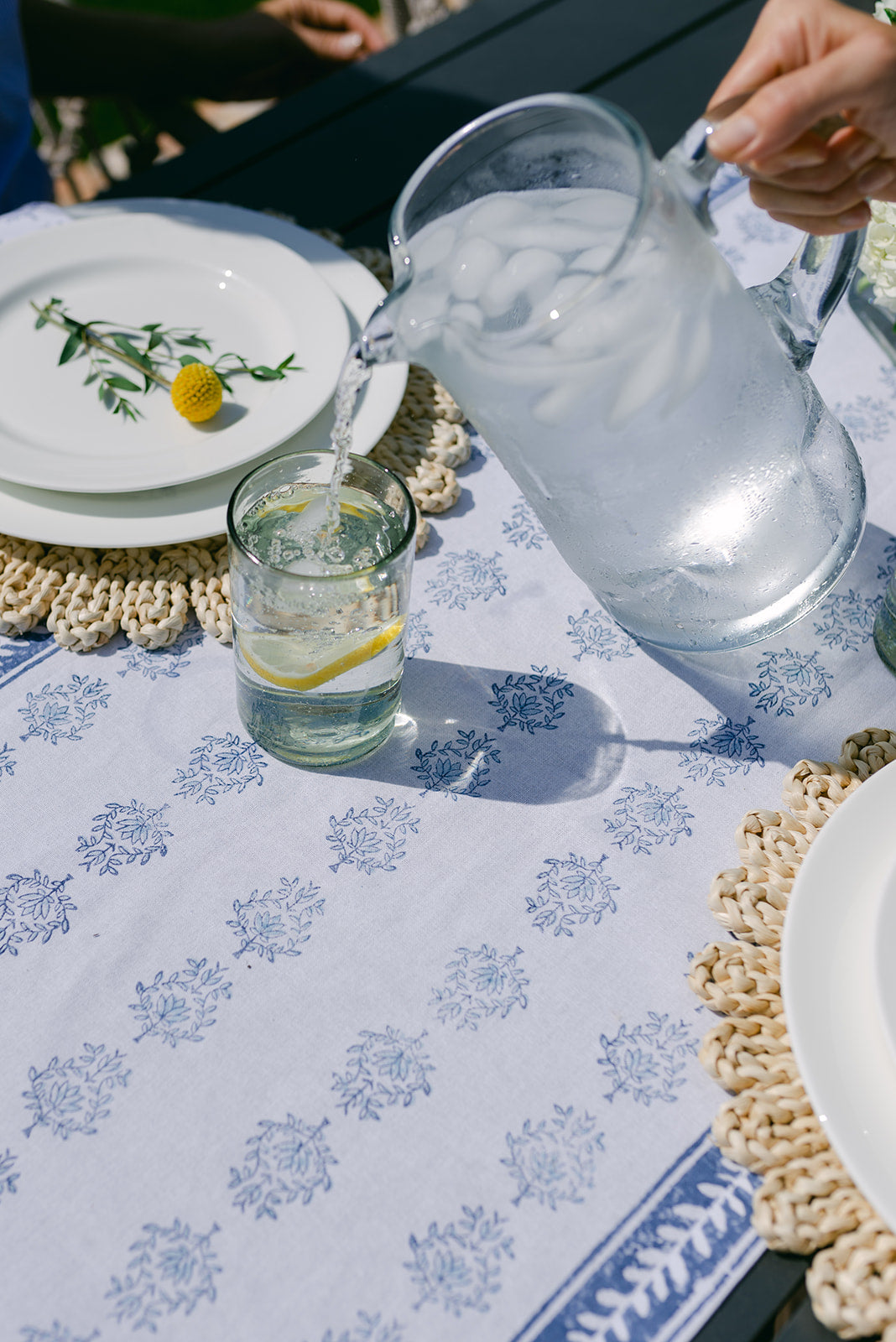 Table Runner - Lotus, Uniform Blue & Navy