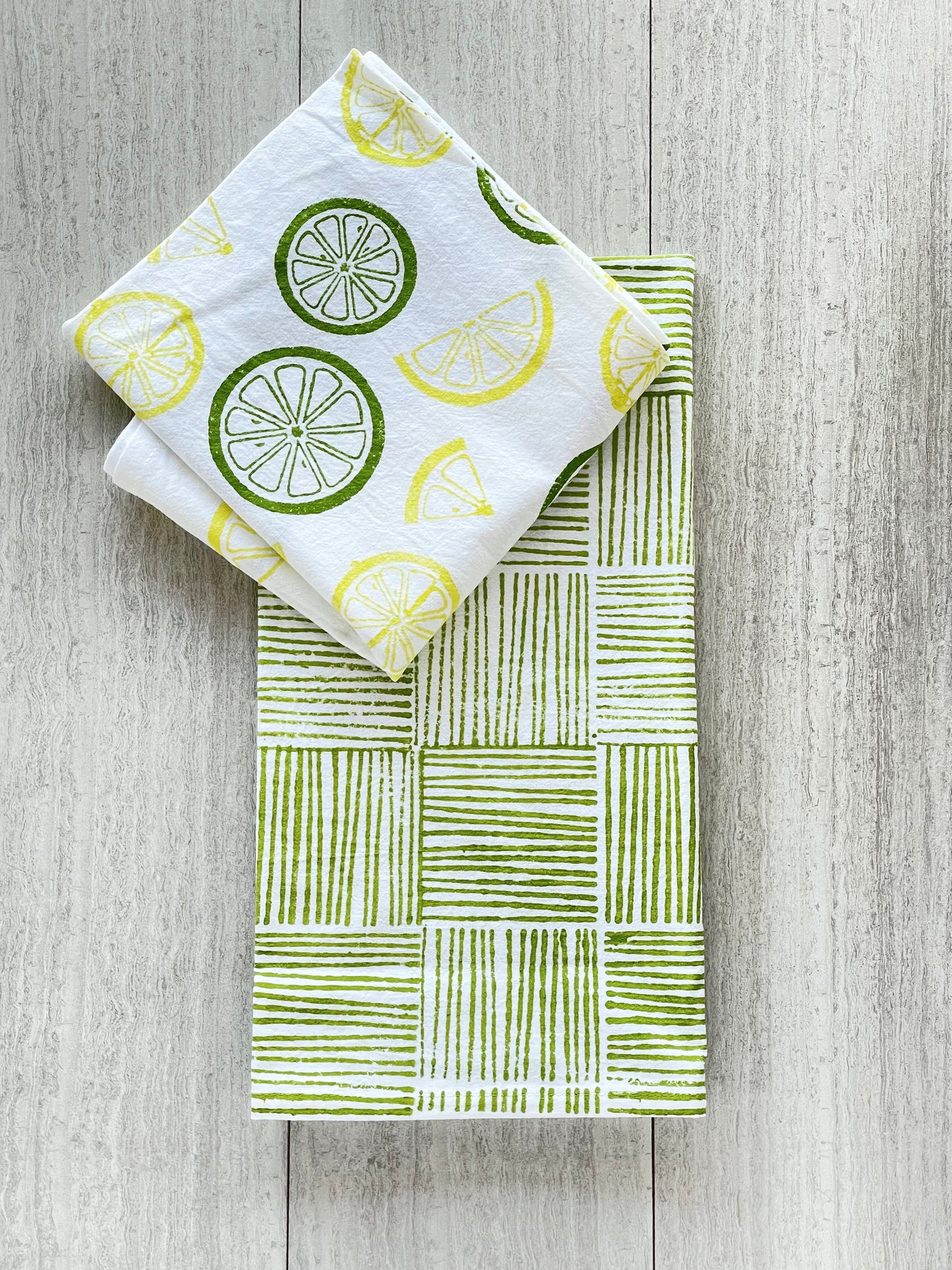 Tea Towel - Striped, Lime