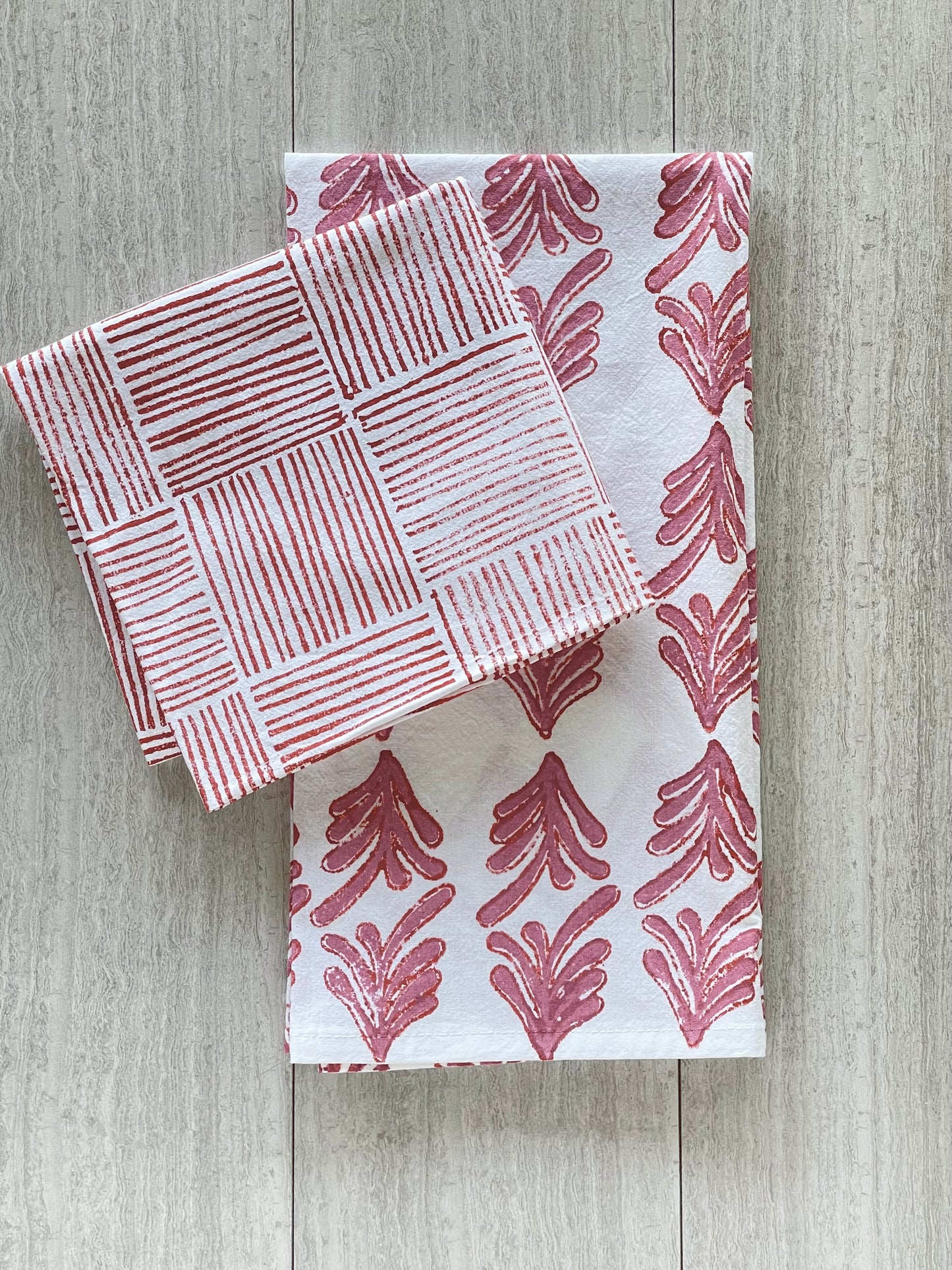 Tea Towel - Palmetto, Pink & Coral