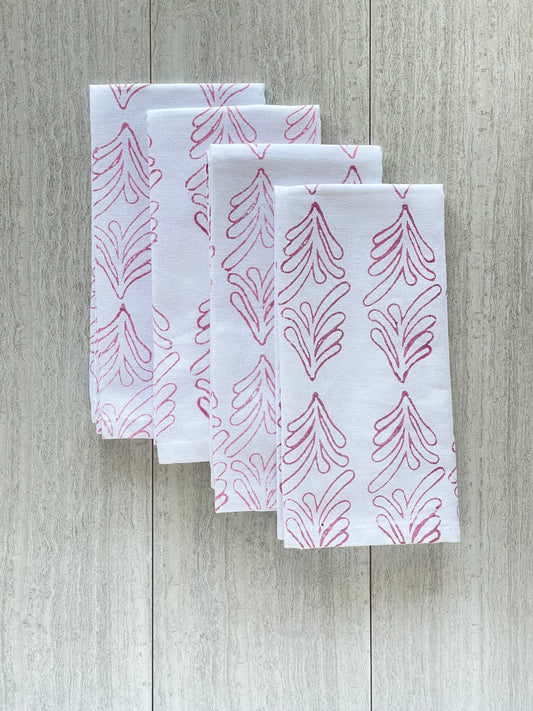 Dinner Napkins (set of 4) - Palmetto Stencil, Pink