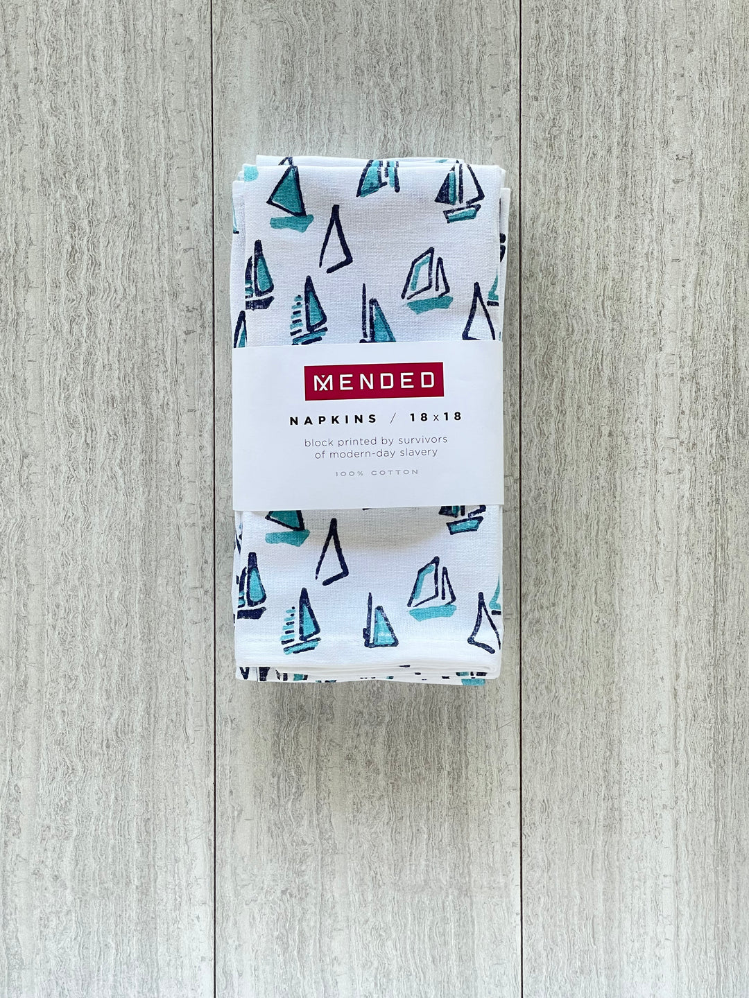 Dinner Napkins (set of 4) - Sailboats, Navy &amp; Saltwater