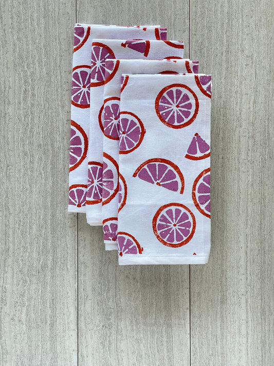 Dinner Napkins (set of 4) - Sangria, Lilac & Coral