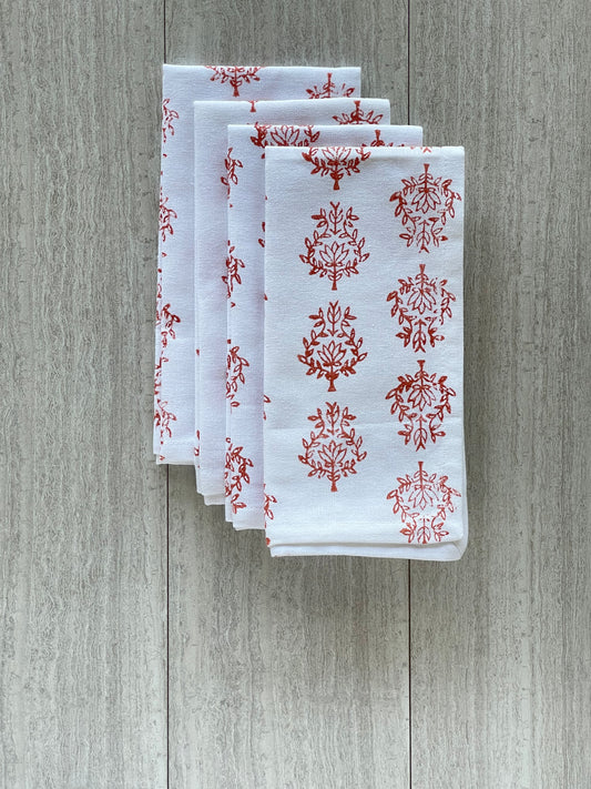 Dinner Napkins (set of 4) - Lotus, Coral