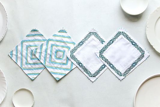 Cocktail Napkins (set of 4) - Diamond Set