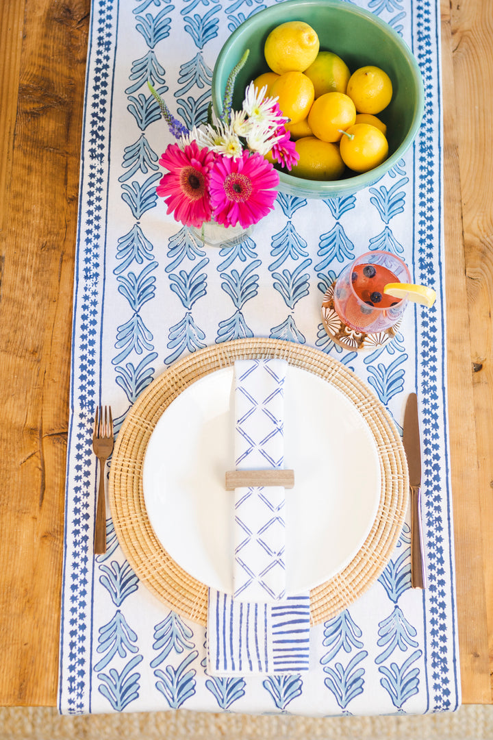 Table Runner - Palmetto, Uniform Blue & Navy