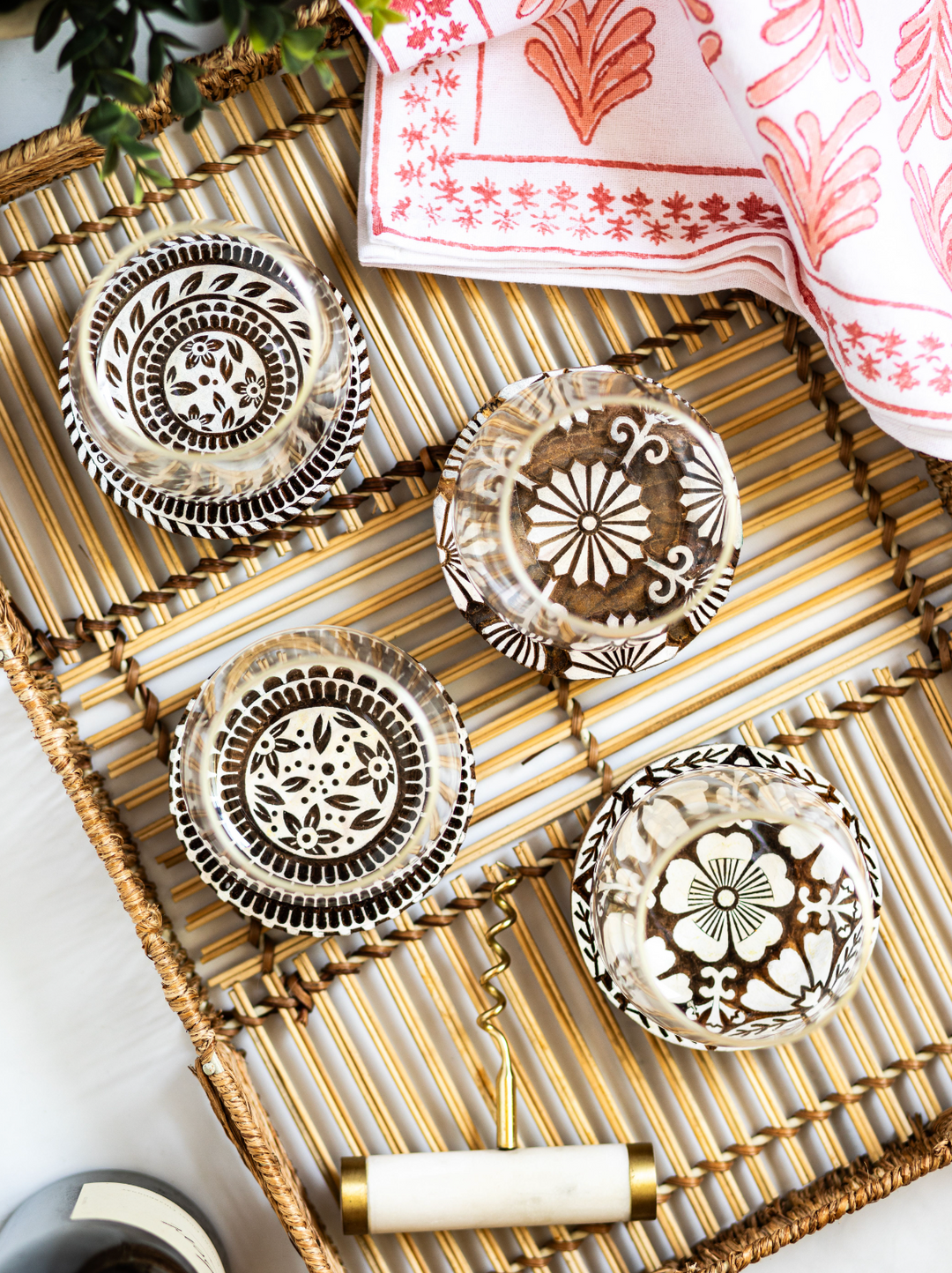 Hand-Carved Wooden Block Coaster - Daisy