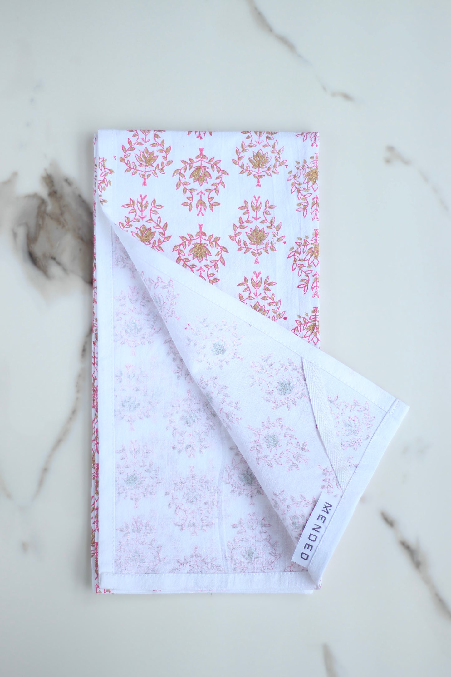 Tea Towel - Lotus, Pink & Gold