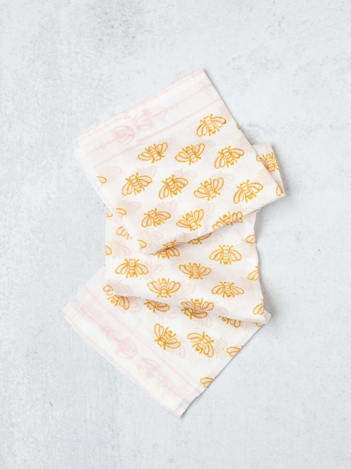 Bandana - Honeybees, Rose &amp; Mustard - The Mended Company