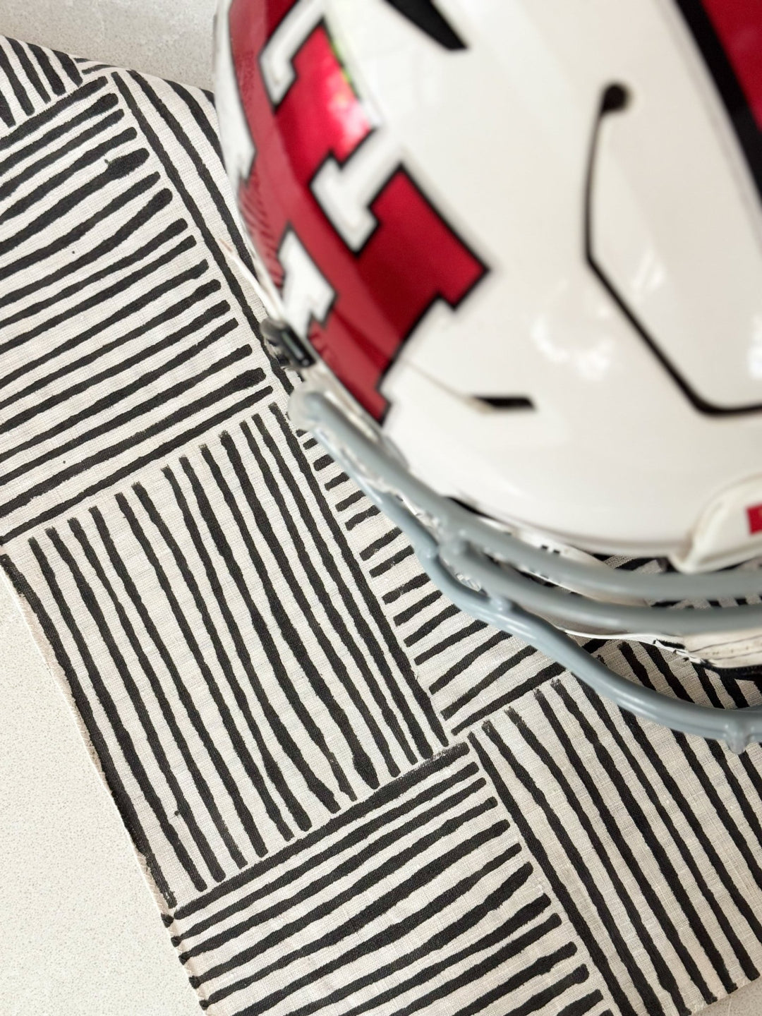 Bandana - Ivory Linen - Striped, Black - The Mended Company