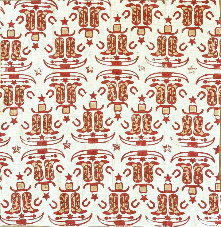 Bandana - Ivory Linen with Cowgirl, Terracotta & Chai - The Mended Company