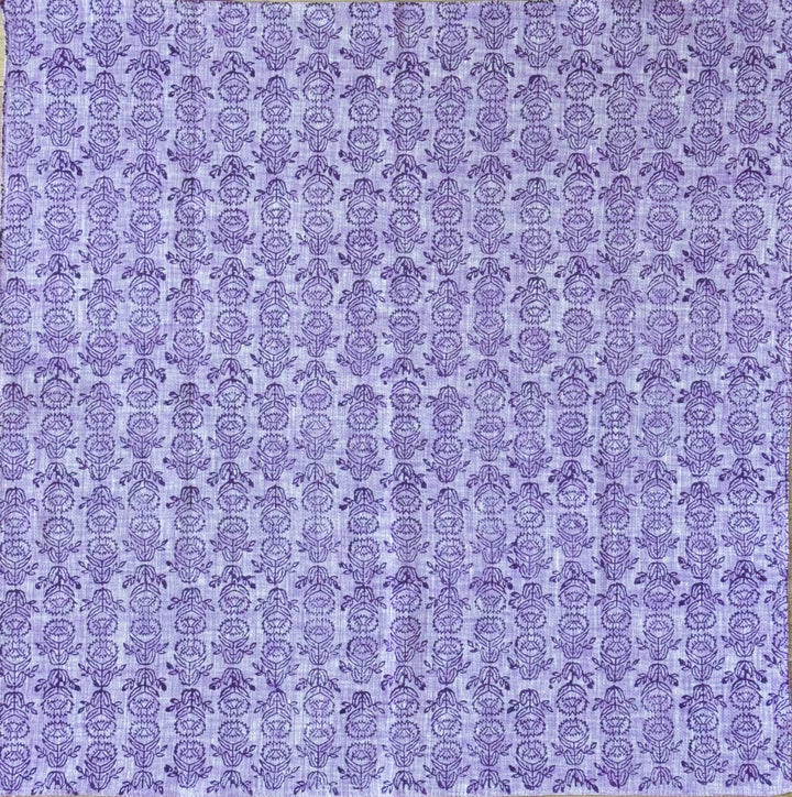 Bandana - Light Purple Linen with Protea, Purple - The Mended Company