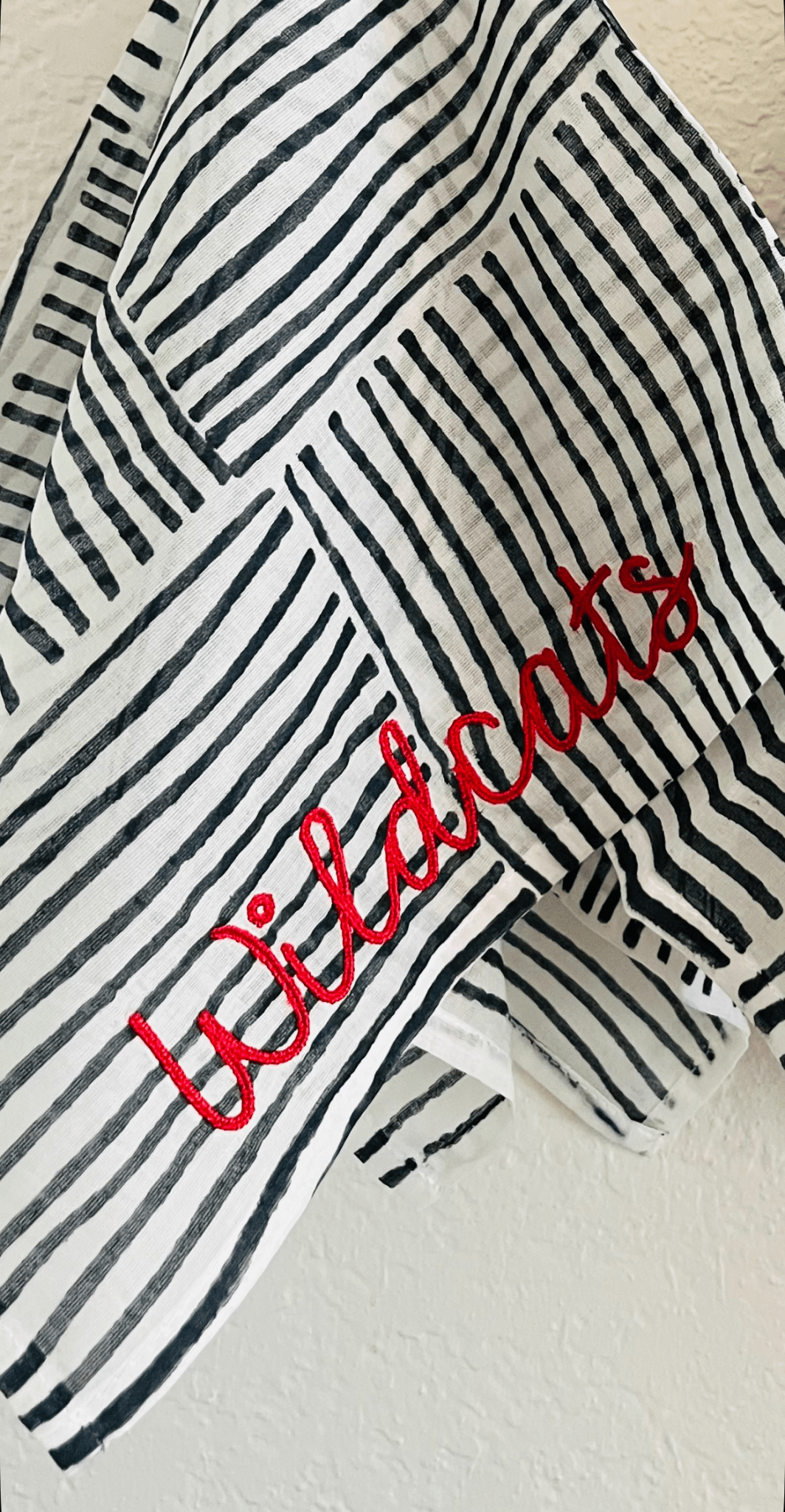 Bandana - Voile Black Striped, WILDCATS - The Mended Company