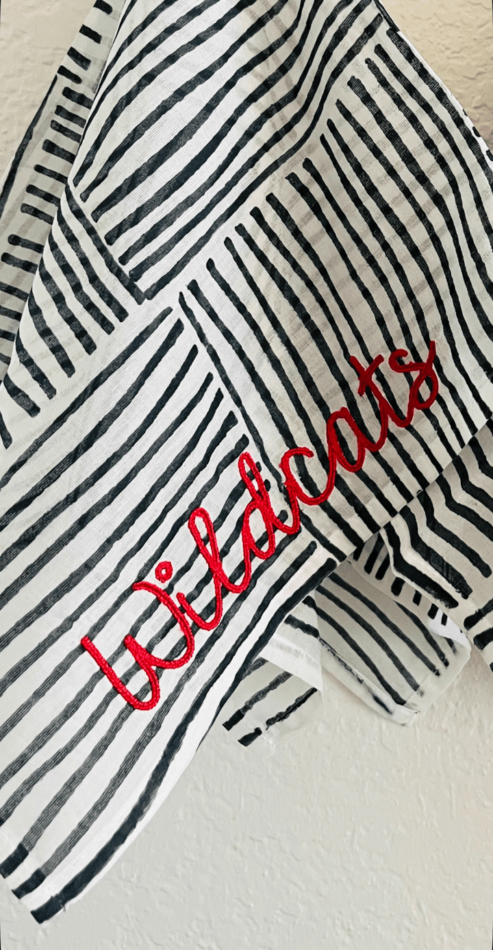 Bandana - Voile Black Striped, WILDCATS - The Mended Company