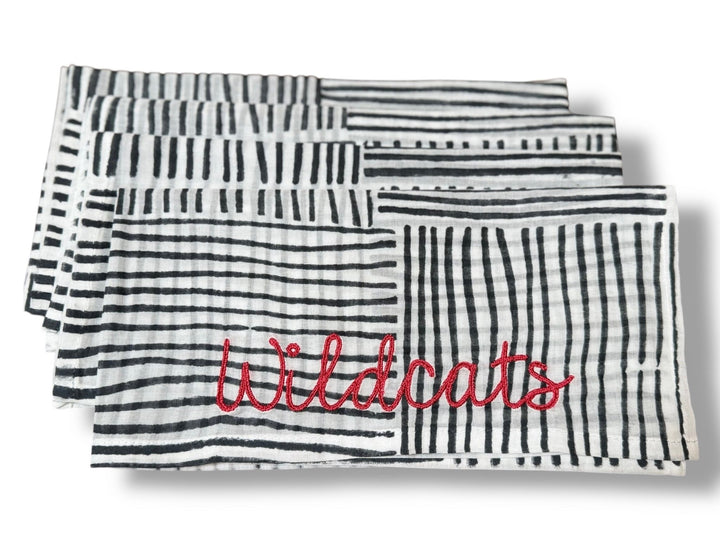 Bandana - Voile Black Striped, WILDCATS - The Mended Company