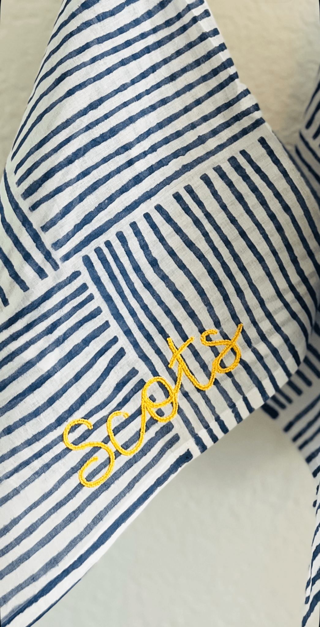 Bandana - Voile Navy Striped, SCOTS - The Mended Company