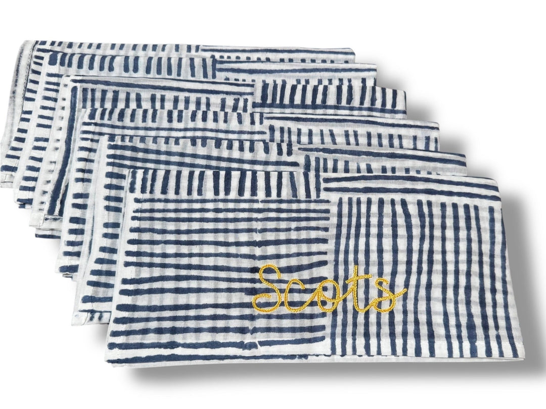 Bandana - Voile Navy Striped, SCOTS - The Mended Company