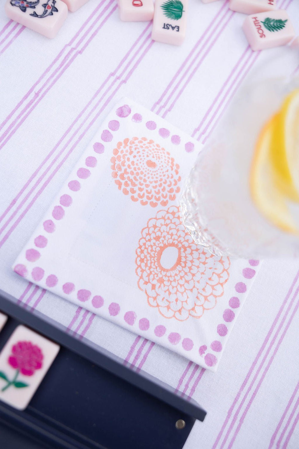 Cocktail Napkins (set of 4) - Marigold - Lilac & Melon - The Mended Company