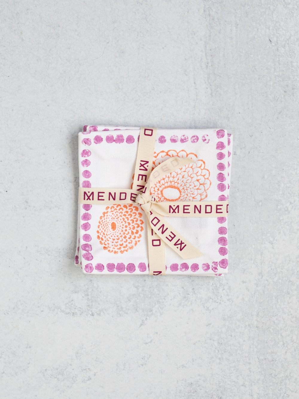 Cocktail Napkins (set of 4) - Marigold - Lilac & Melon - The Mended Company