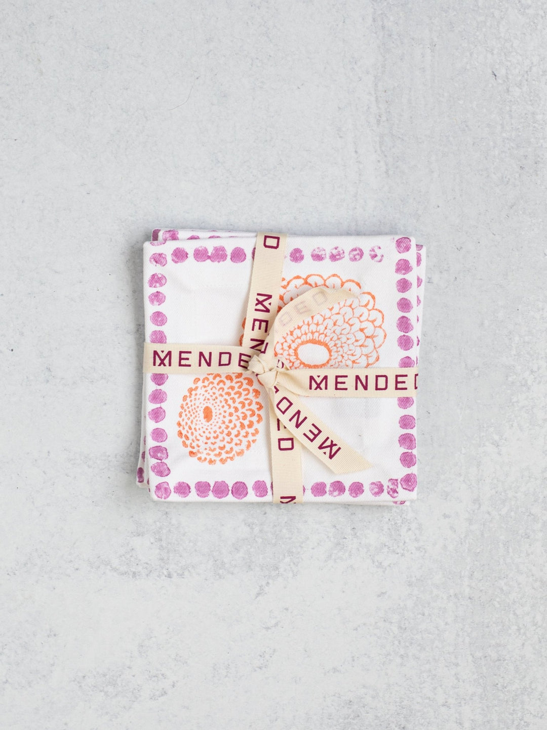 Cocktail Napkins (set of 4) - Marigold - Lilac &amp; Melon - The Mended Company