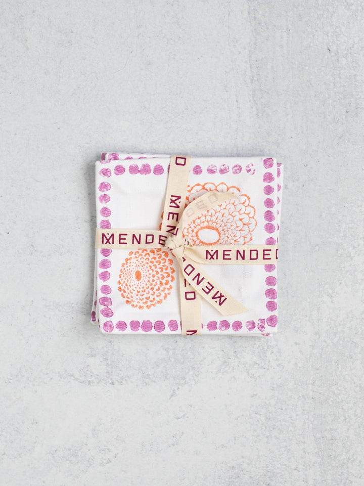 Cocktail Napkins (set of 4) - Marigold - Lilac &amp; Melon - The Mended Company