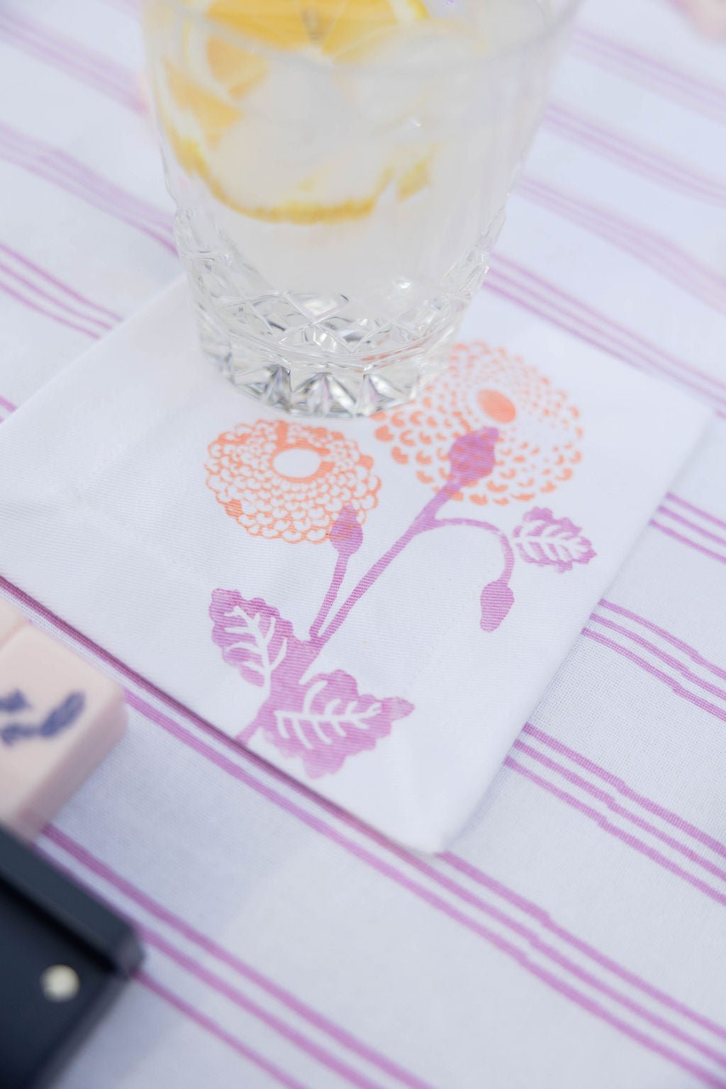Cocktail Napkins (set of 4) - Marigold - Lilac &amp; Melon - The Mended Company