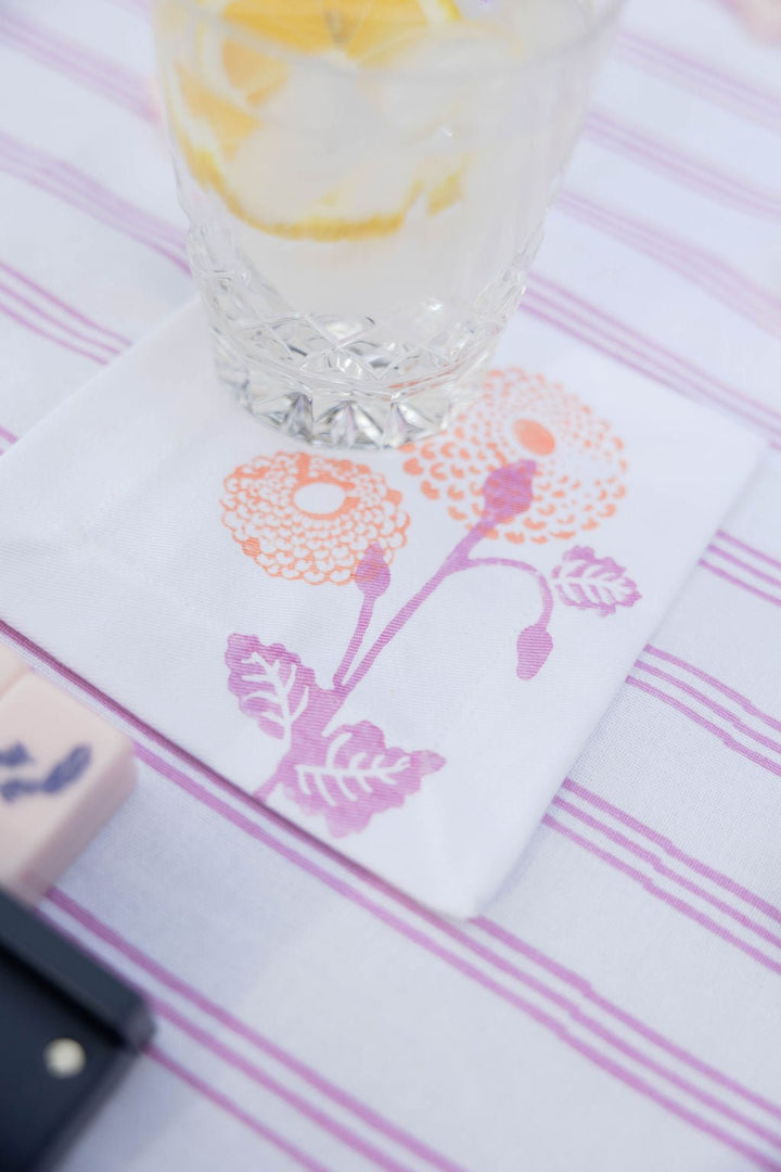 Cocktail Napkins (set of 4) - Marigold - Lilac &amp; Melon - The Mended Company