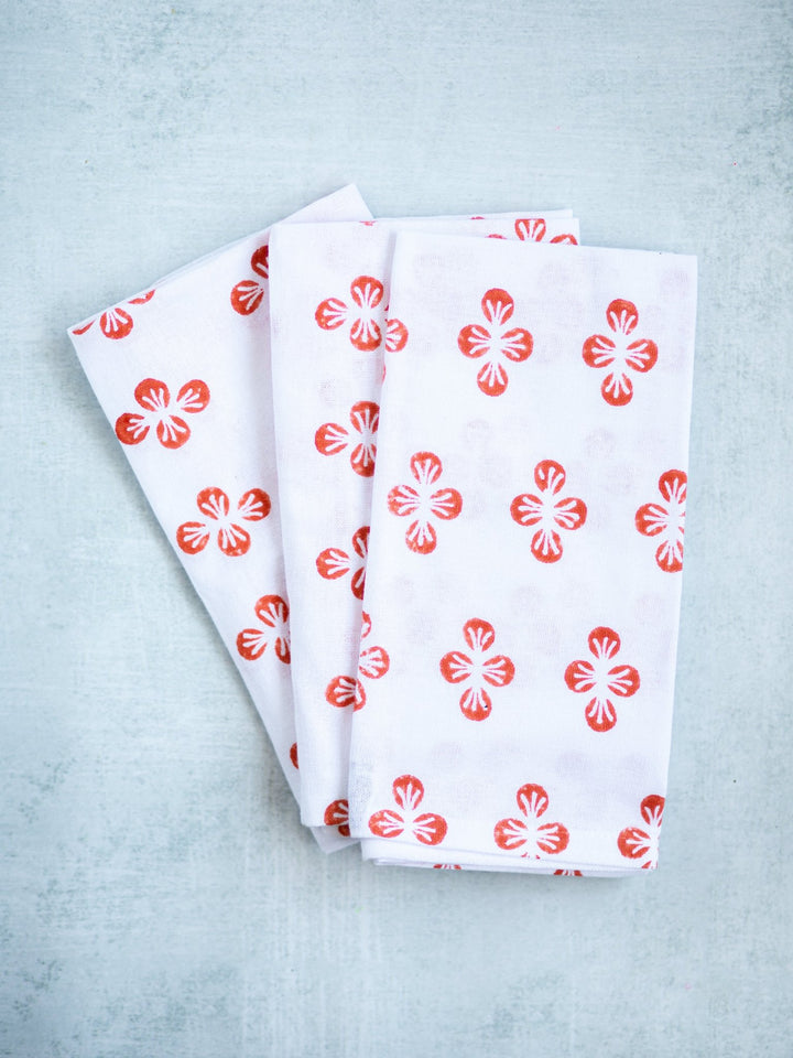 Dinner Napkins (set of 4) - Dogwood, Orange - The Mended Company