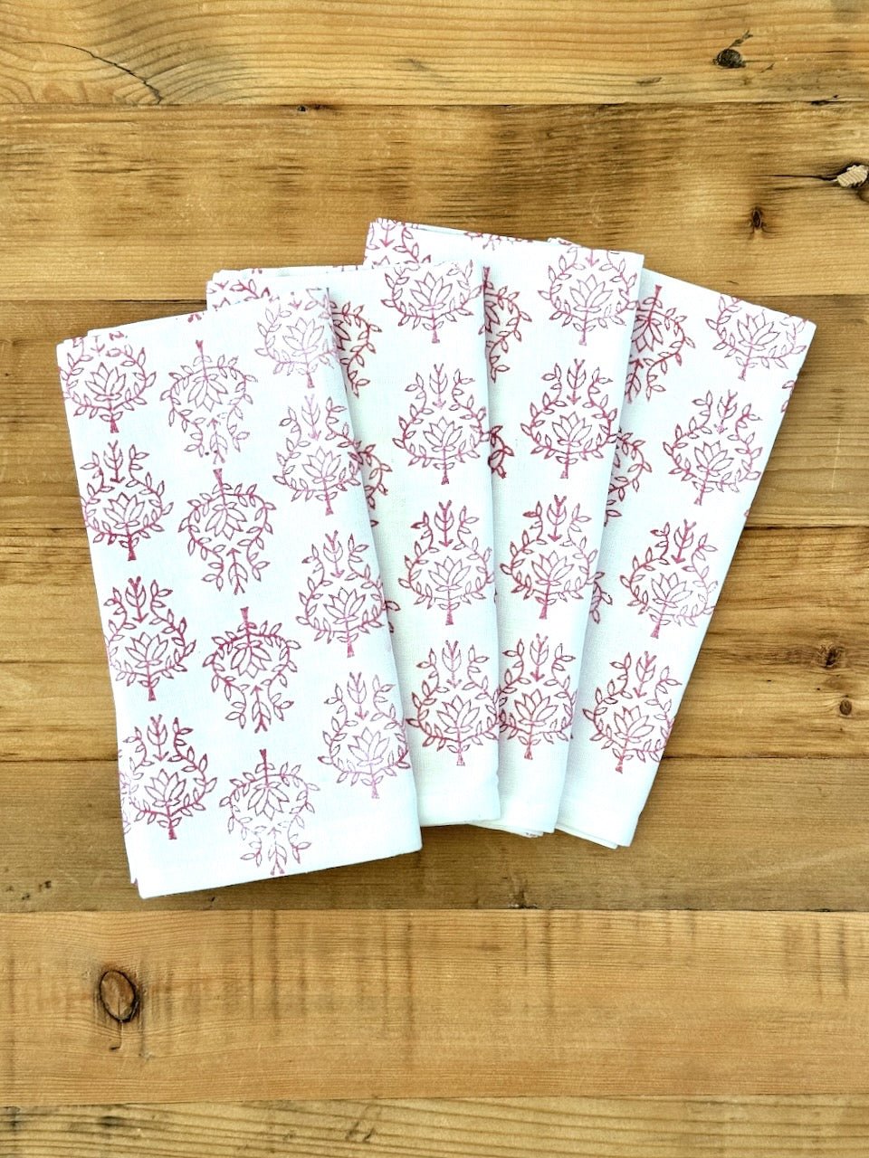 Dinner Napkins (set of 4) - Lotus, Berry - The Mended Company