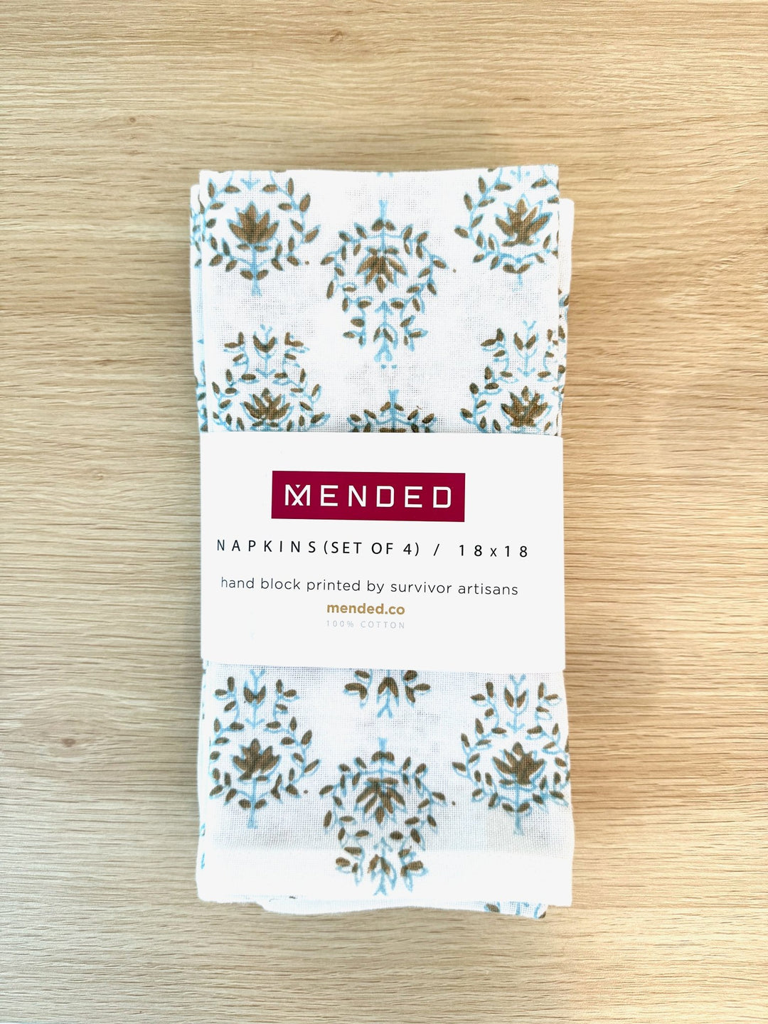 Dinner Napkins (set of 4) - Lotus, Saltwater & Cocoa - The Mended Company