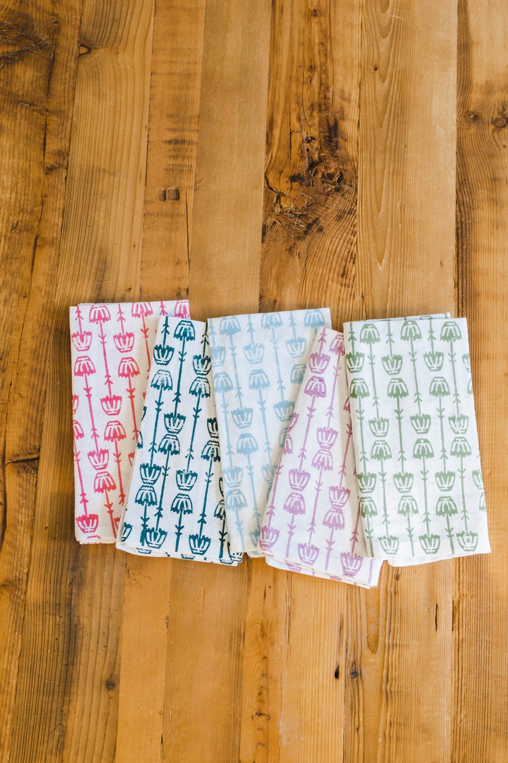Dinner Napkins (set of 4) - Mosaic Flower, Pink - The Mended Company