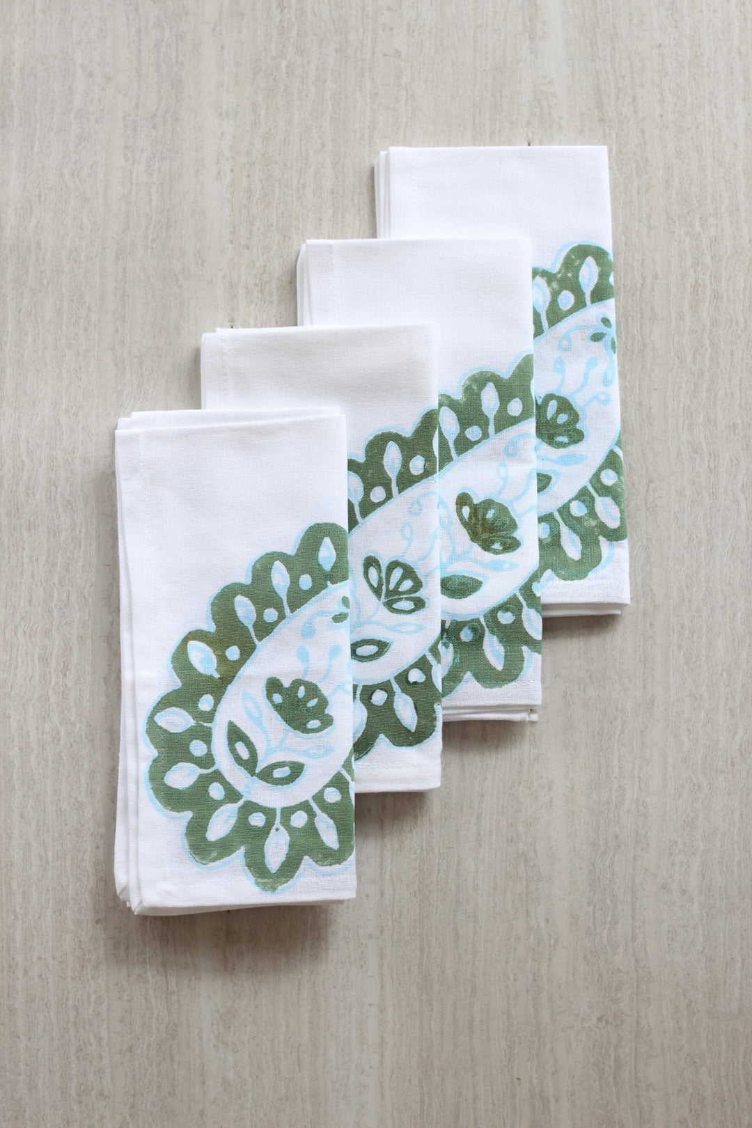 Dinner Napkins (set of 4) - Paisley Park, Sage & Sky Blue - The Mended Company