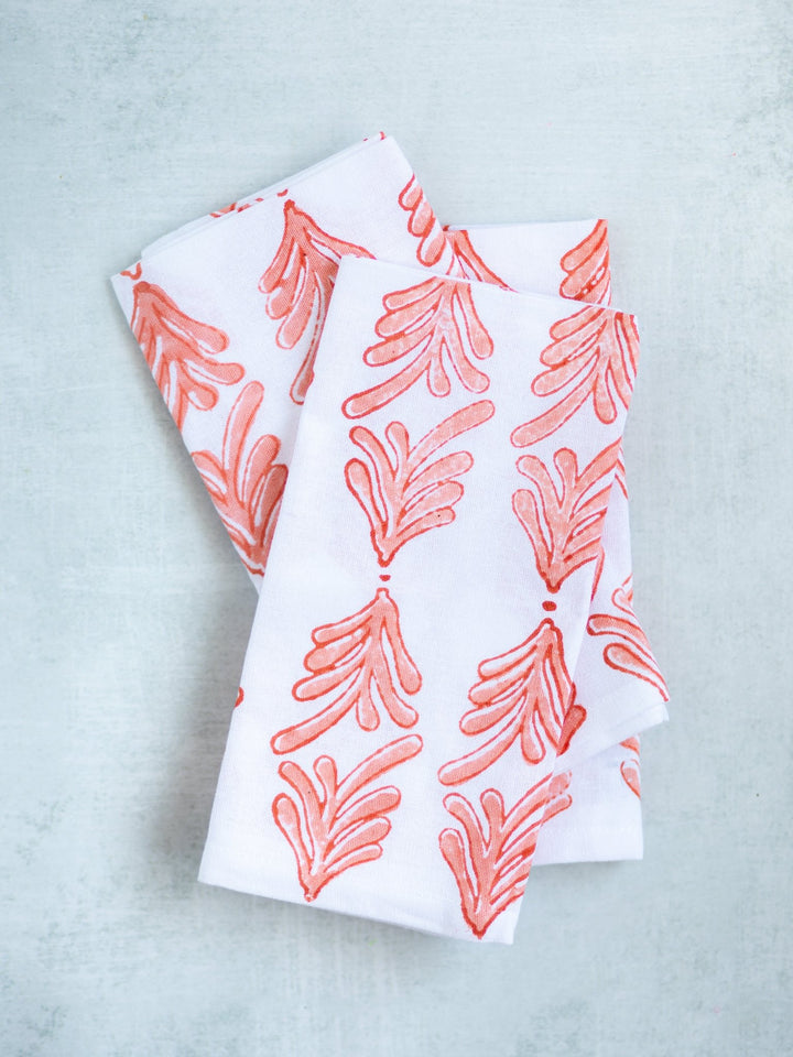Dinner Napkins (set of 4) - Palmetto, Orange & Melon - The Mended Company