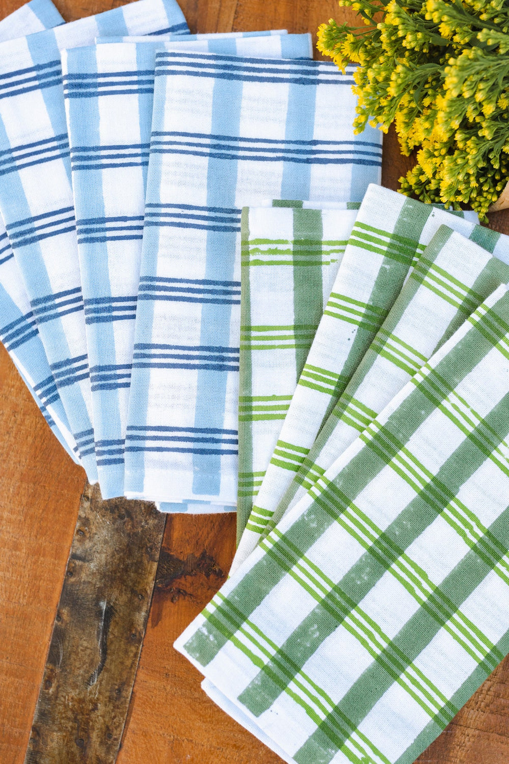 Dinner Napkins (set of 4) - Plaid, Sage & Vine - The Mended Company