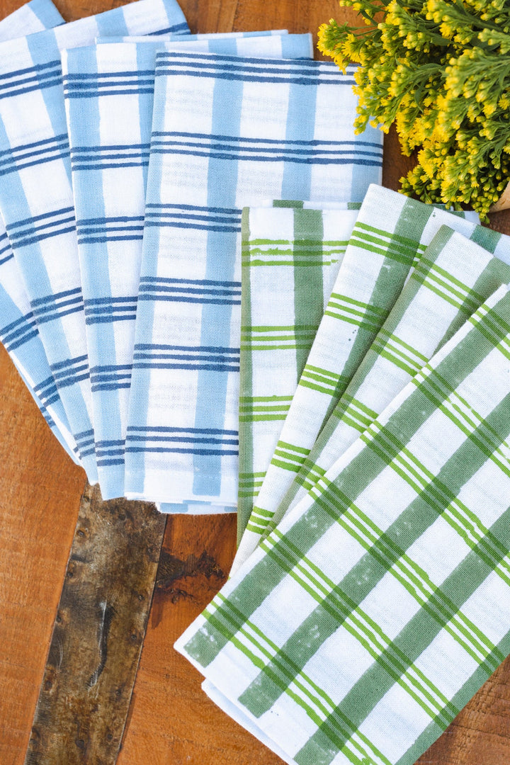 Dinner Napkins (set of 4) - Plaid, Sage & Vine - The Mended Company