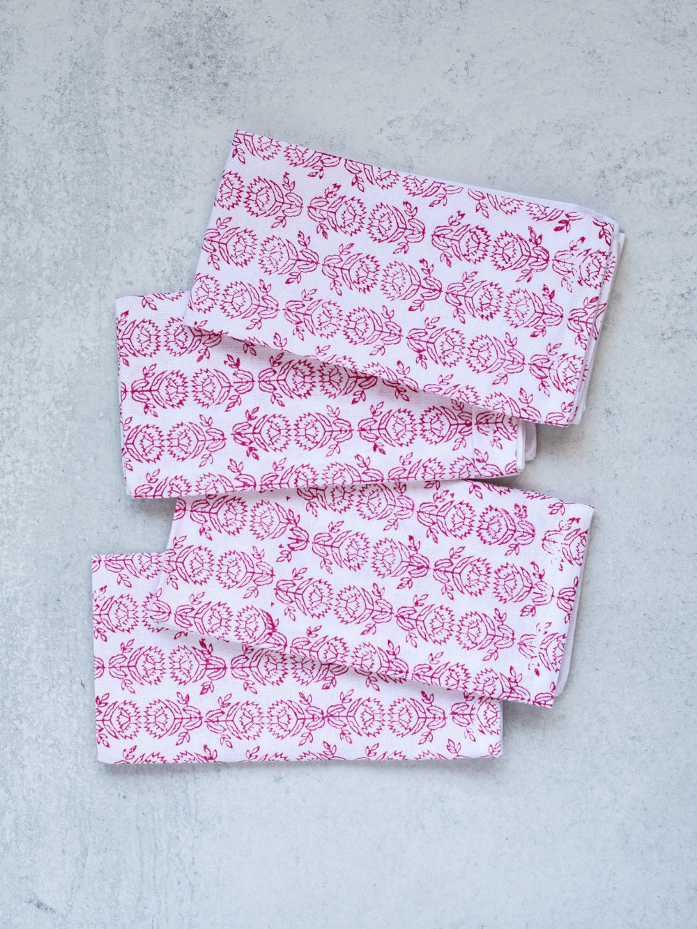 Dinner Napkins (set of 4) - Protea, Pink - The Mended Company
