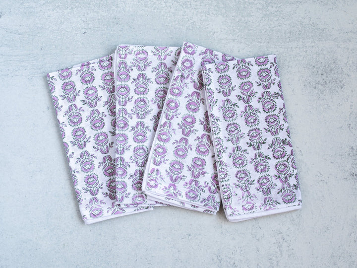 Dinner Napkins (set of 4) - Protea, Sage & Lilac - The Mended Company