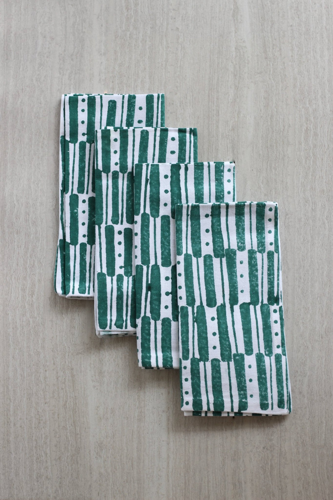 Dinner Napkins (set of 4) - Riley Lines, Midnight Green - The Mended Company