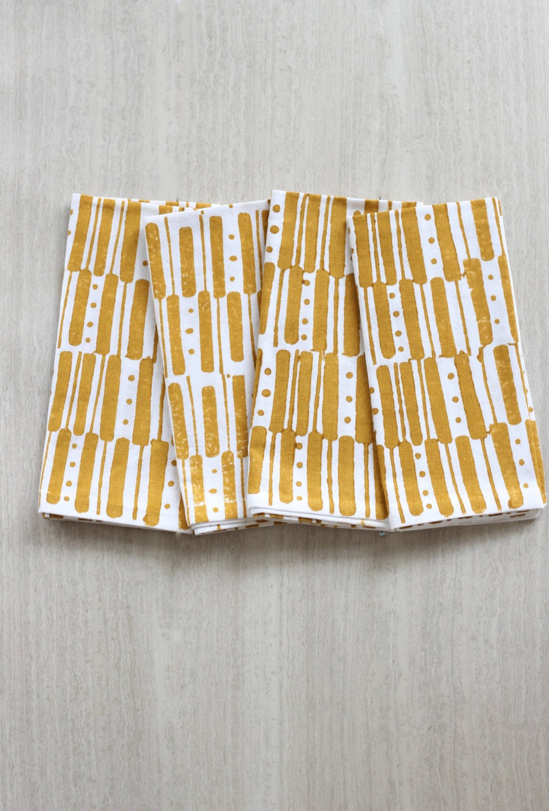 Dinner Napkins (set of 4) - Riley Lines, Mustard - The Mended Company