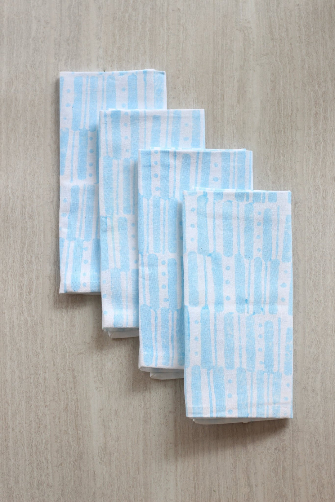 Dinner Napkins (set of 4) - Riley Lines, Sky Blue - The Mended Company