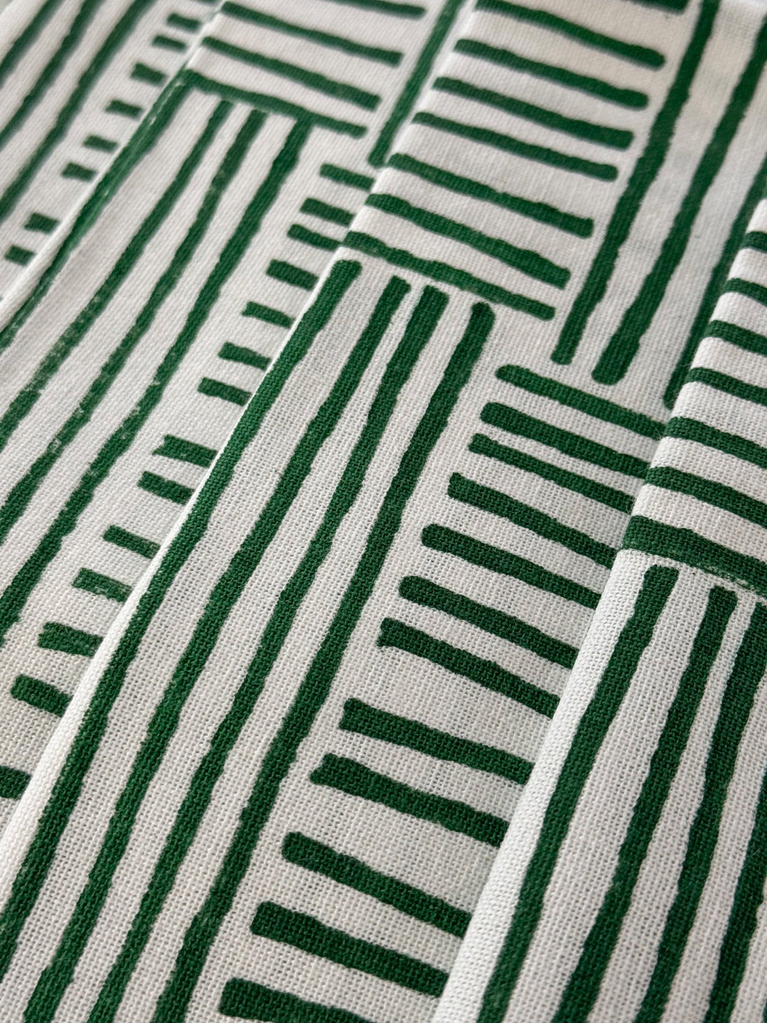 Dinner Napkins (set of 4) - Striped, Evergreen - The Mended Company