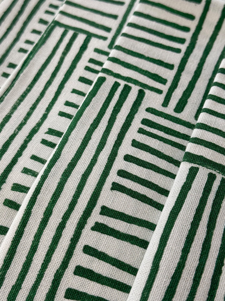 Dinner Napkins (set of 4) - Striped, Evergreen - The Mended Company