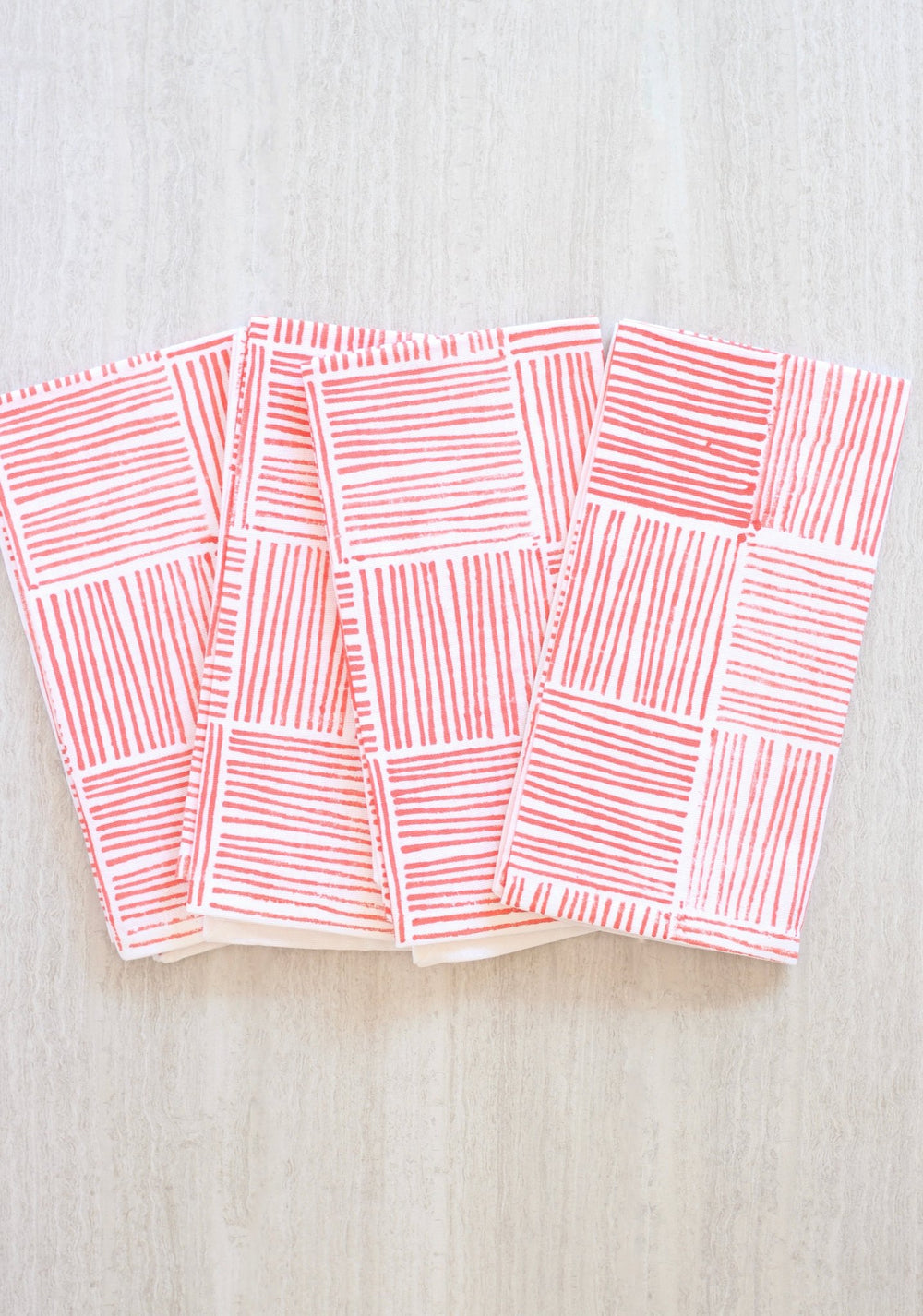 Dinner Napkins (set of 4) - Striped, Tropical - The Mended Company