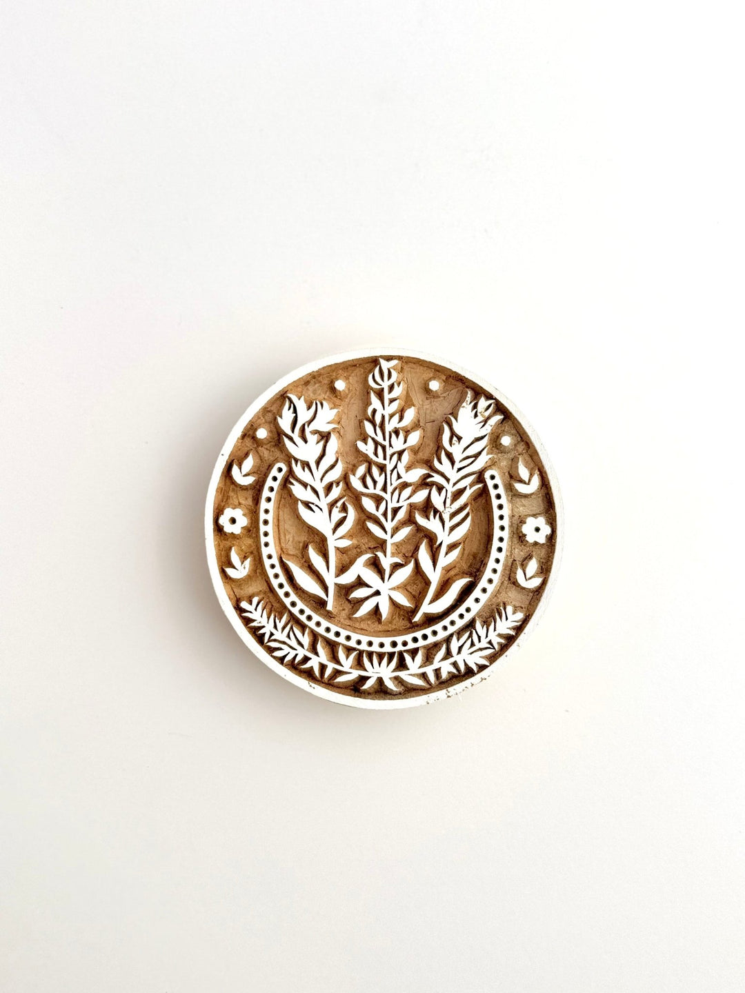 Hand - Carved Wooden Block Coaster - Bluebonnet - The Mended Company