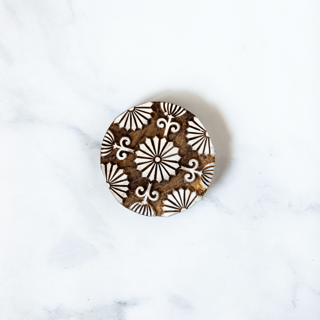 Hand - Carved Wooden Block Coaster - Daisy - The Mended Company