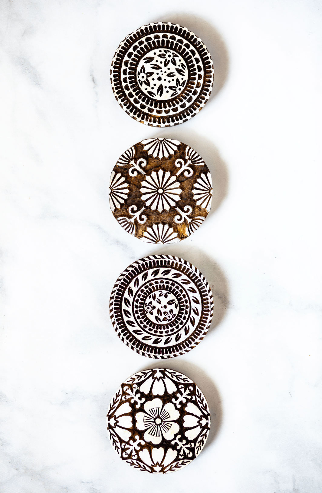 Hand - Carved Wooden Block Coaster - Daisy - The Mended Company