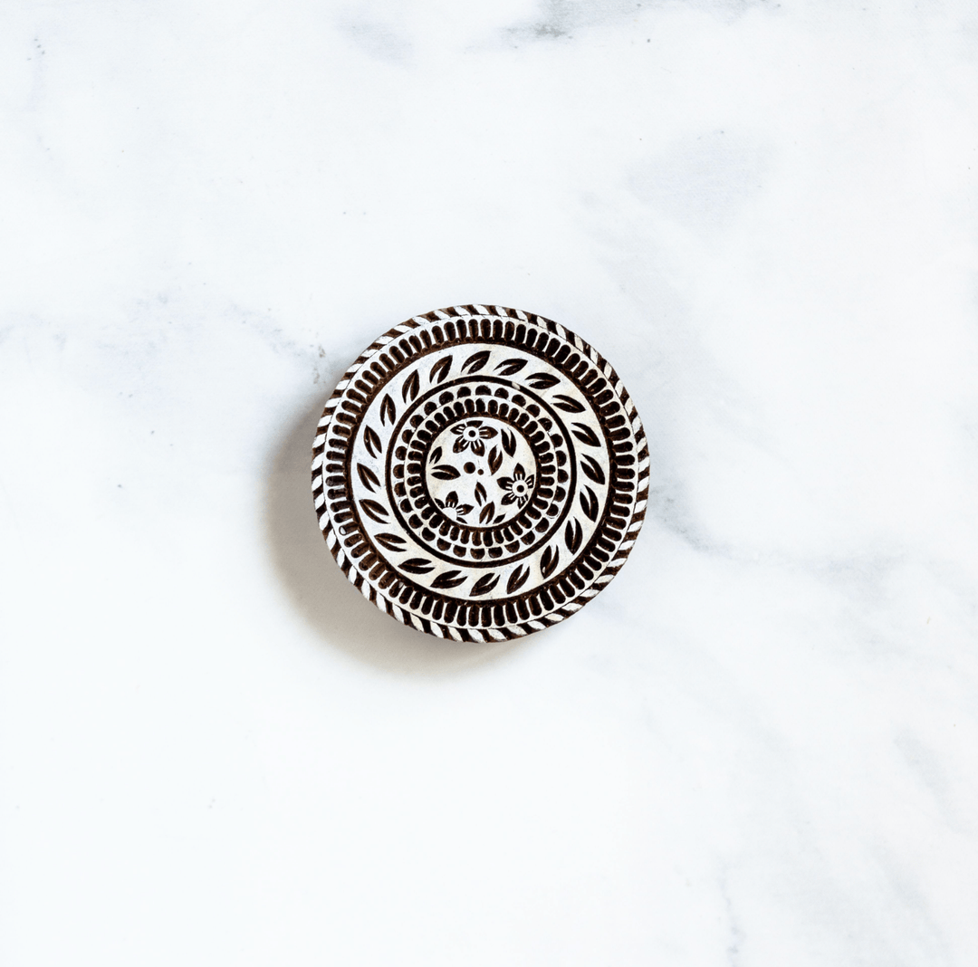 Hand - Carved Wooden Block Coaster - Sunny - The Mended Company