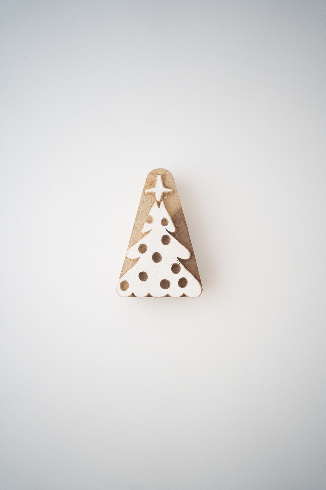 Hand-Carved Wooden Holiday Ornament - Christmas Tree - The Mended Company